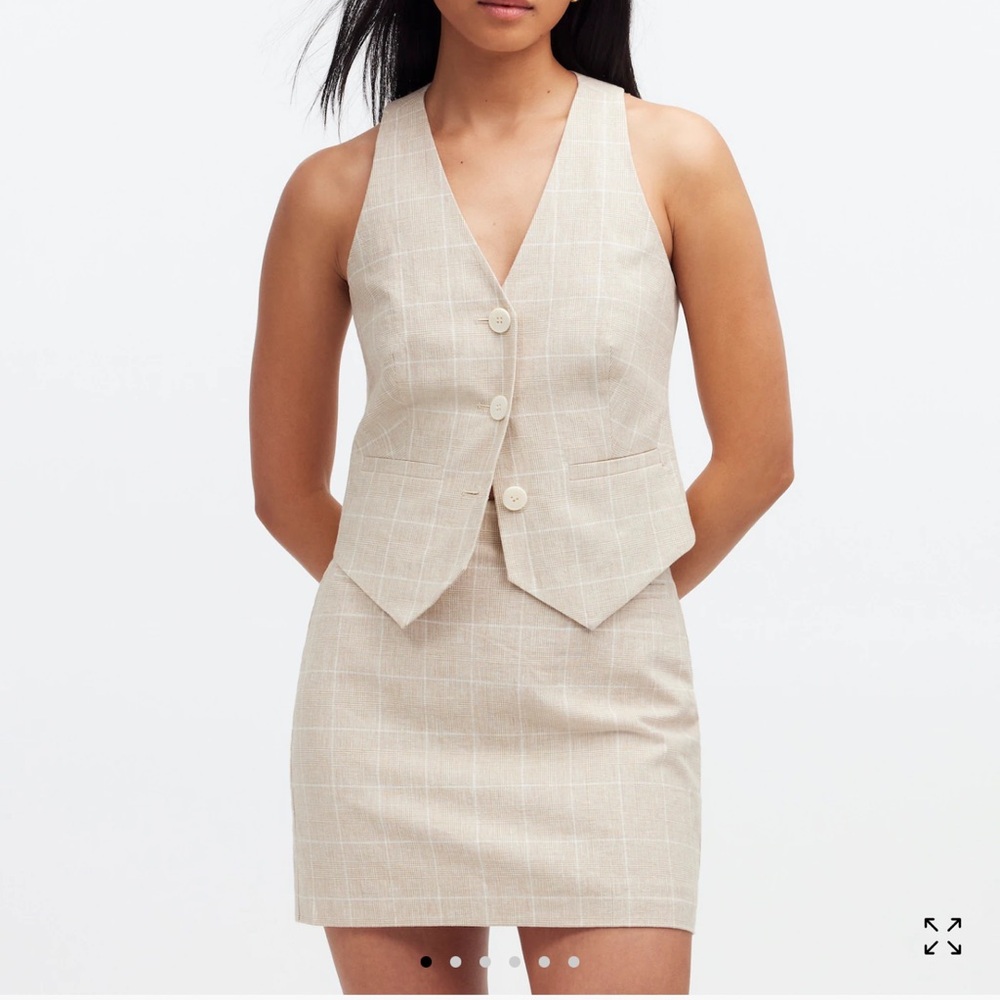 Madewell Plaid Vest and Skirt Set